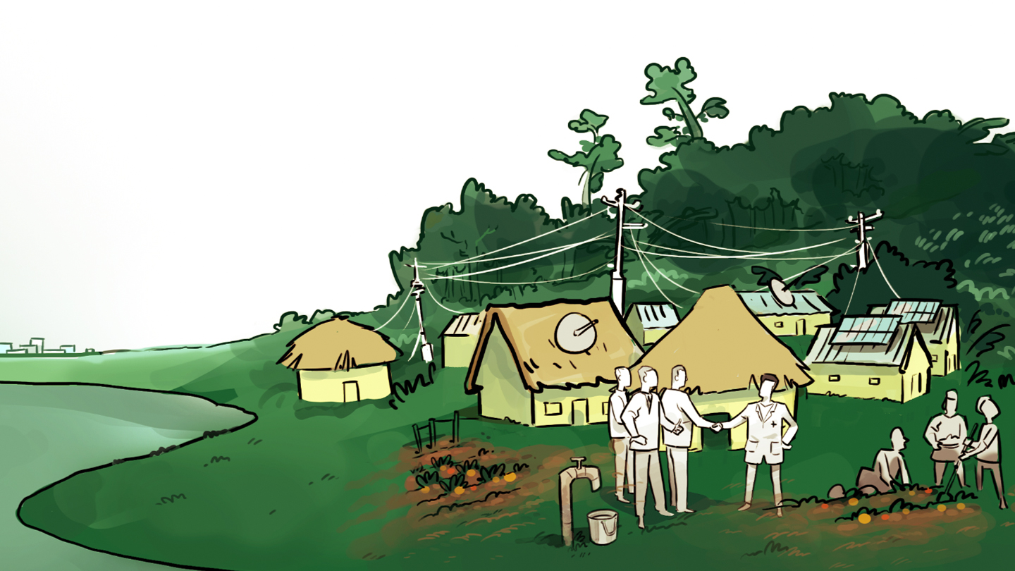 A detail from the animation about the Healthy Villages program in Colombia. In line with the sustainable development goals.